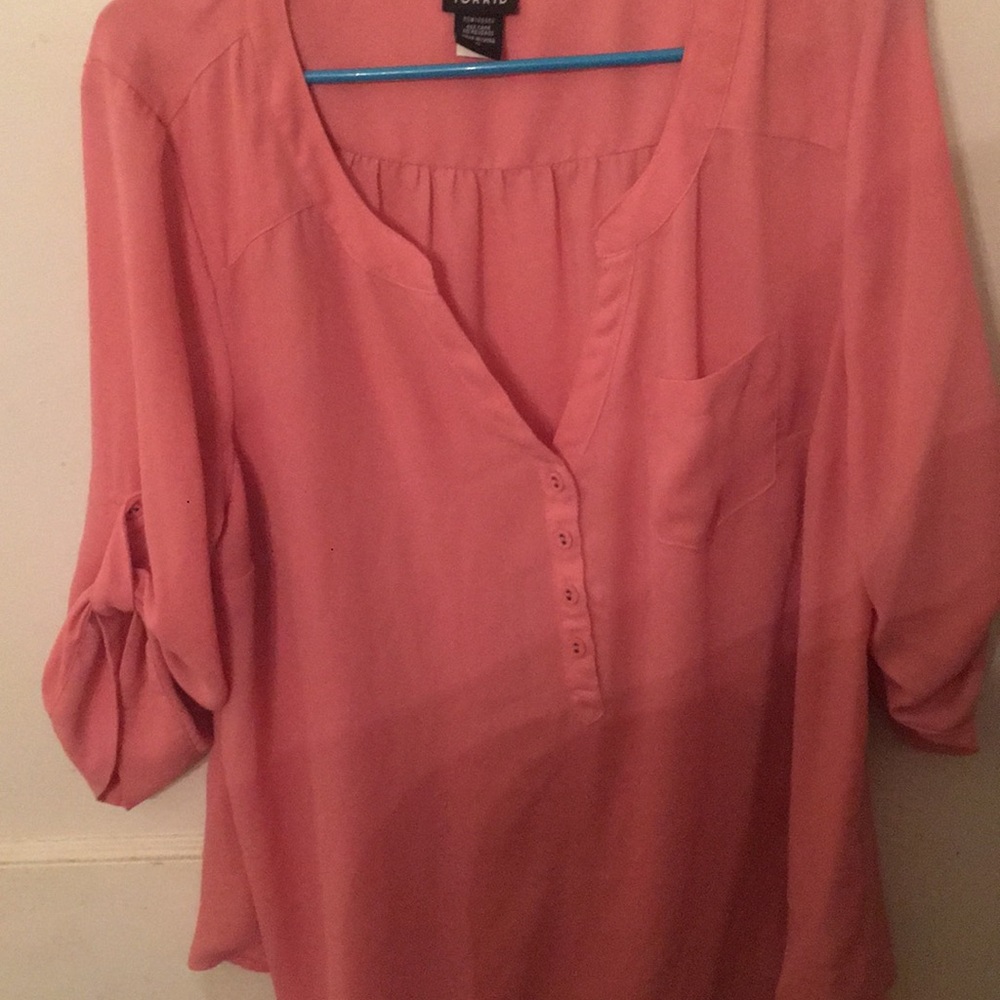 Three quarters pink blouse